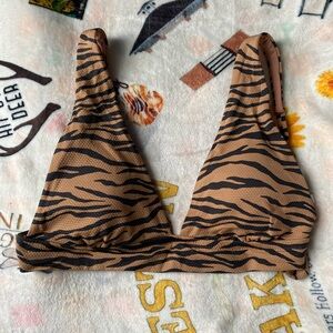 Tiger Print Bikini Top